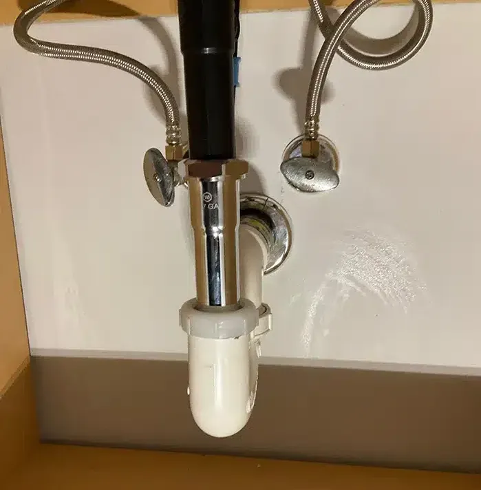 After drain cleaning on bathroom sink