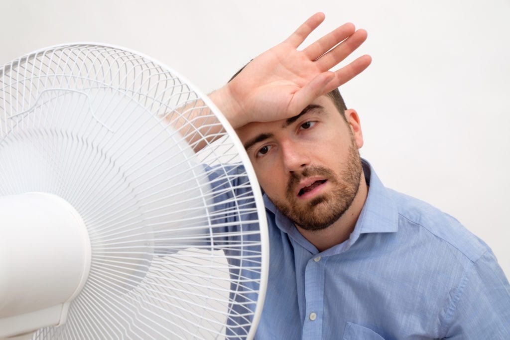 ac short-cycling so man uses fan to cool down