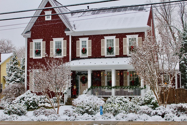 new jersey home in winter, covered in snow